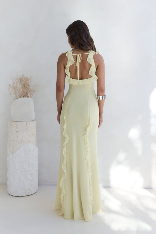 All Night Affair Maxi Dress Yellow