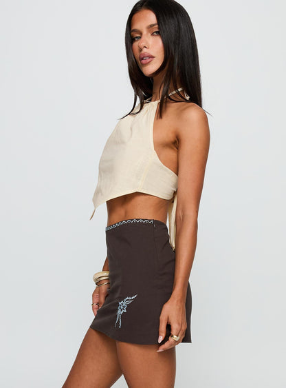 Just Imagine Tie Back Top Beige