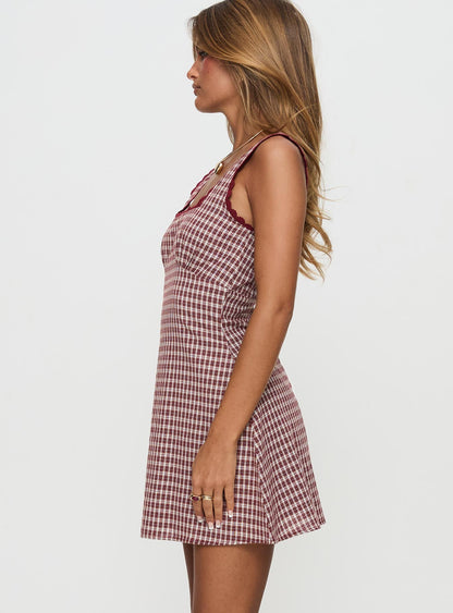 Dasha Mini Dress Red Check Petite