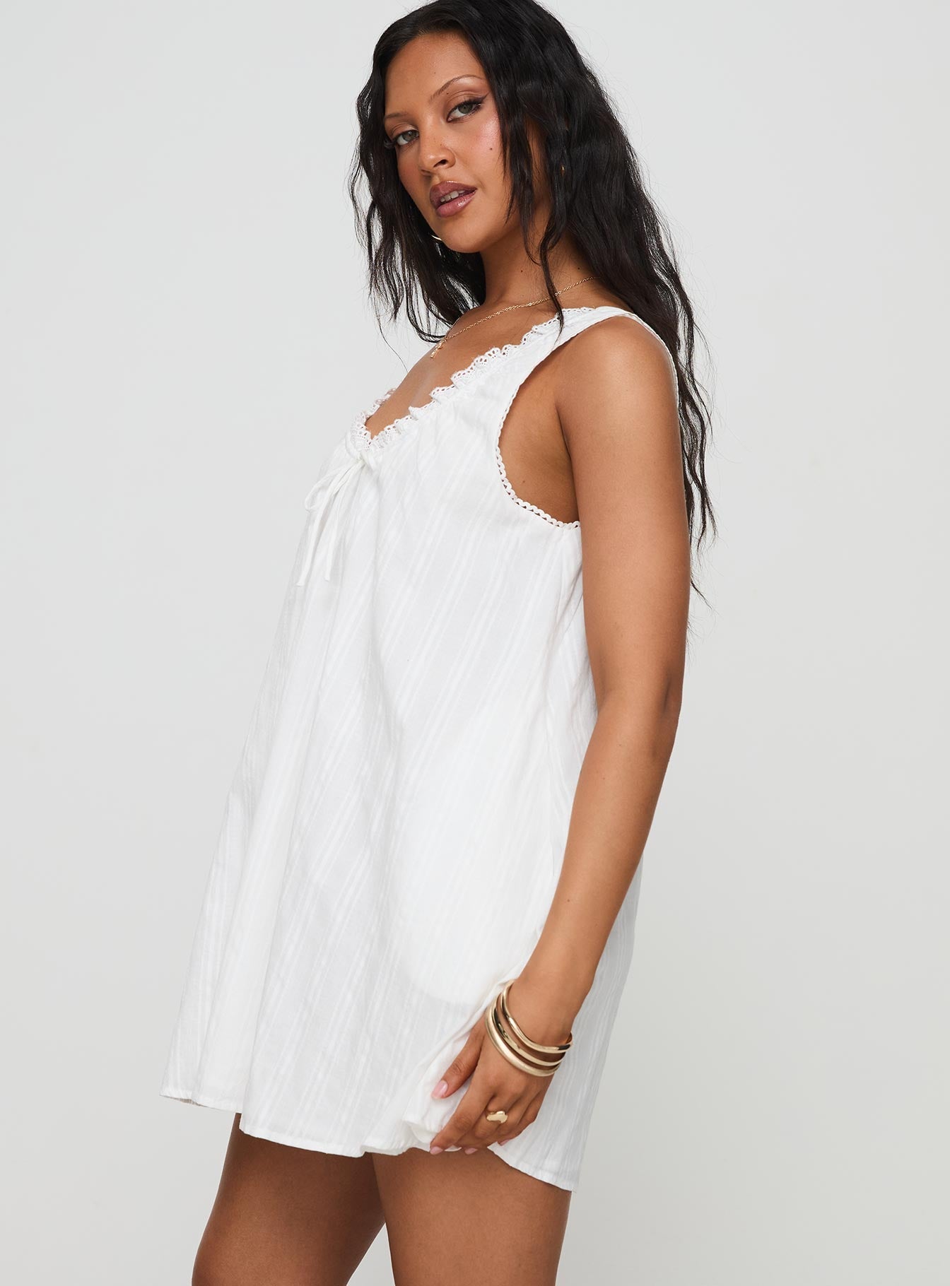 Antiquity Swing Mini Dress White Petite