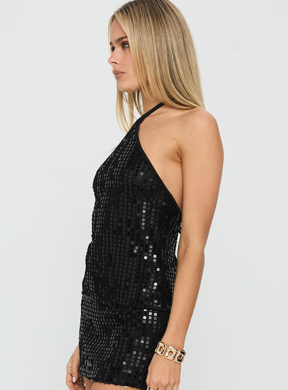 September Sunsets Halter Top Black