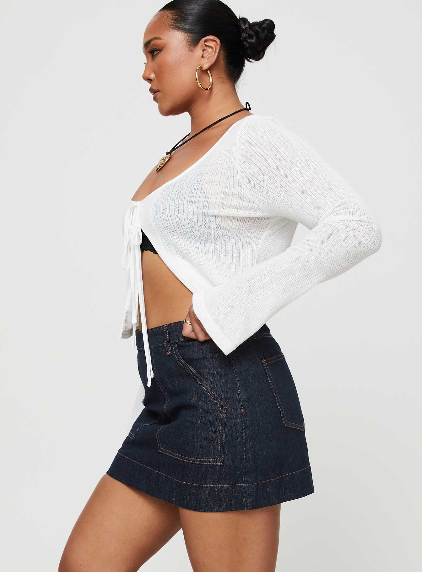 Hughes Mini Skirt Dark Wash Denim Petite