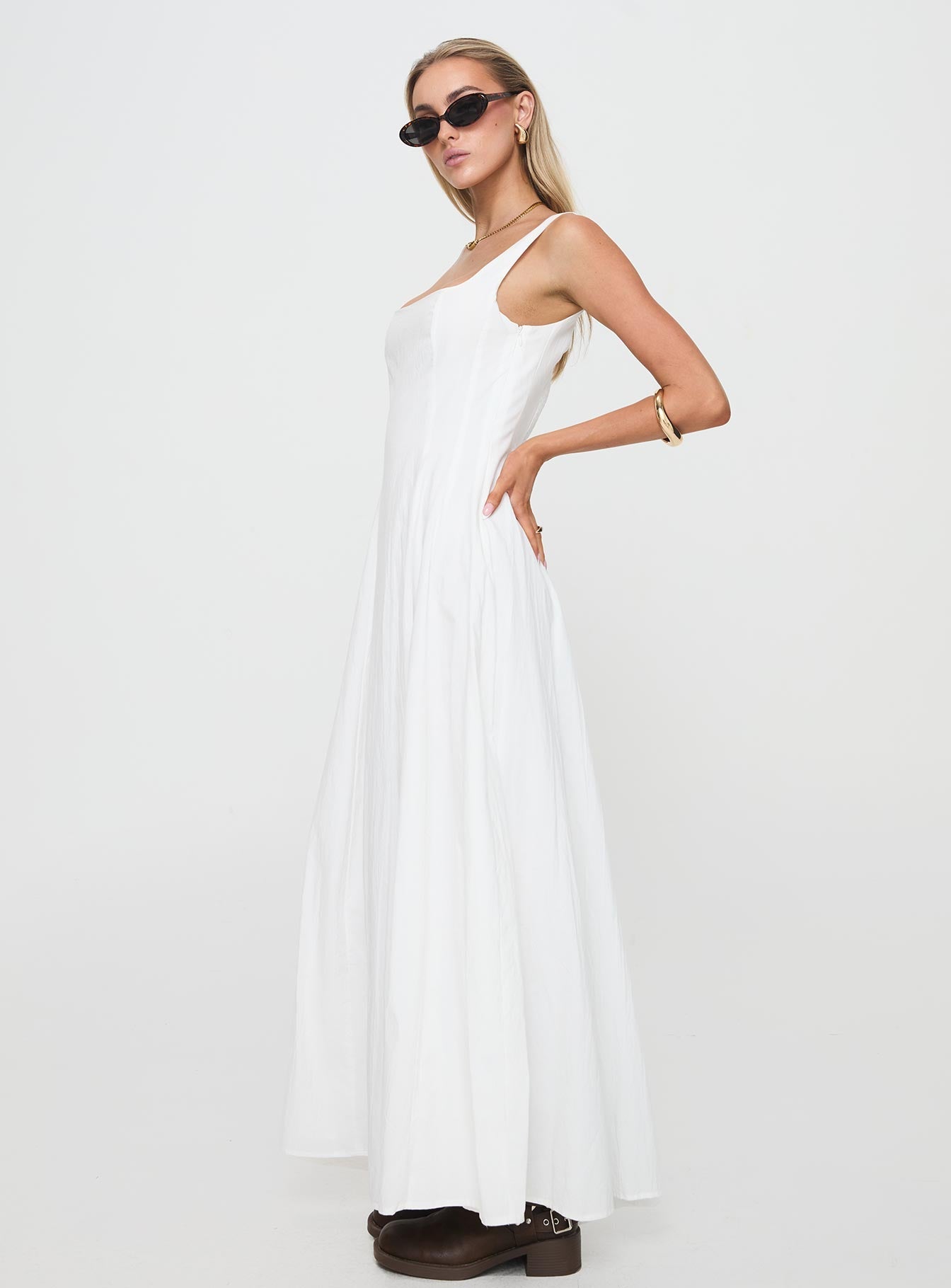 You Can Maxi Dress White Petite