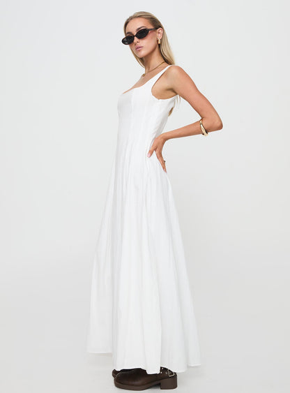 You Can Maxi Dress White Petite