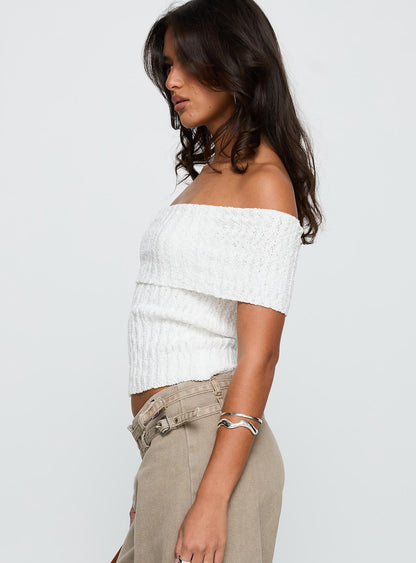 Murmur Off Shoulder Top White