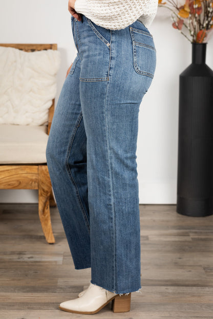 Mica Medium Wash High Rise Wide Leg Jeans