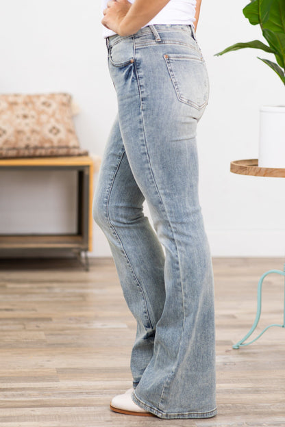 Judy Blue Light Washed Tinted Flare Jeans