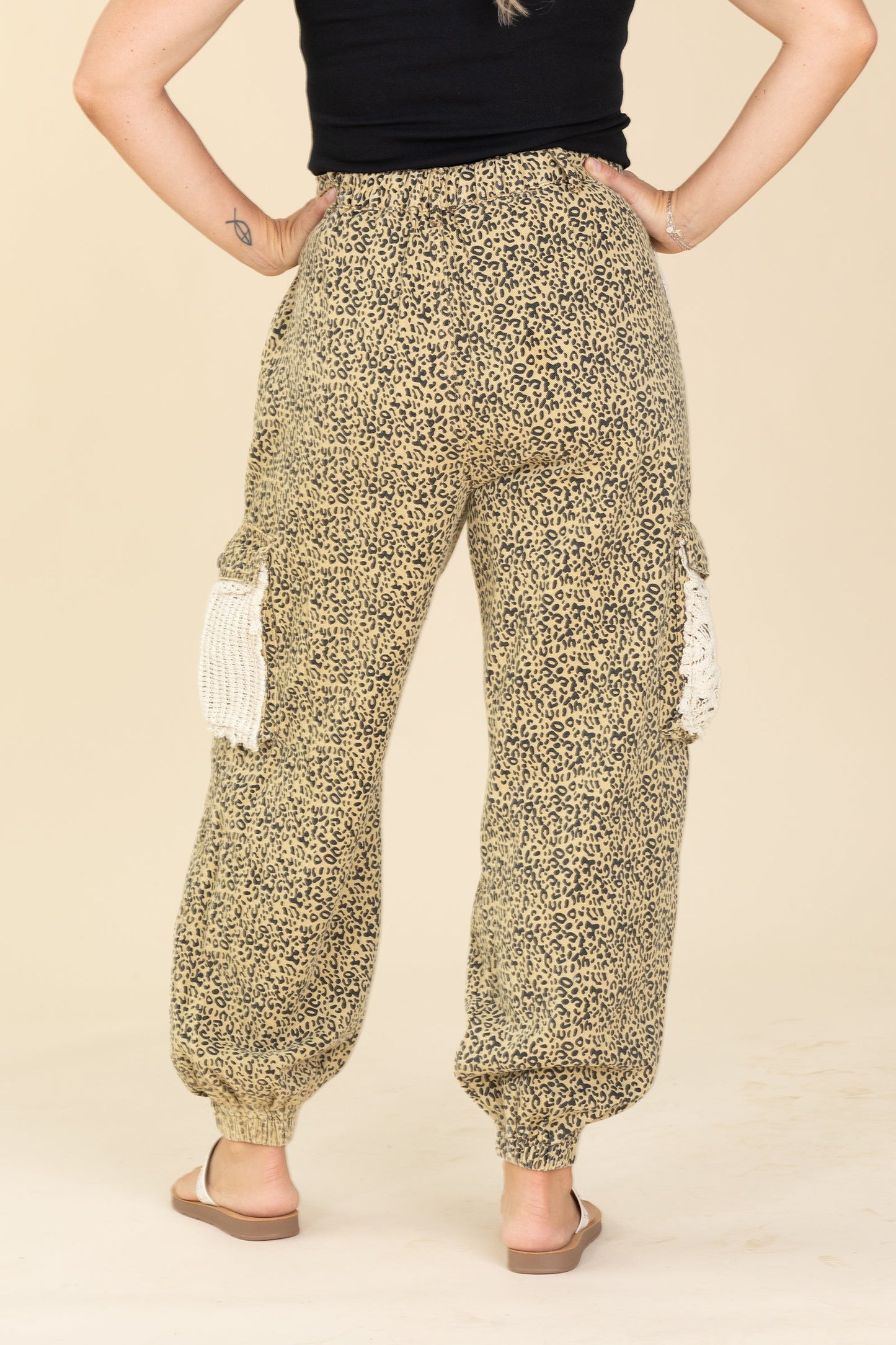 Crochet Detailed Jeans With Drawstrings