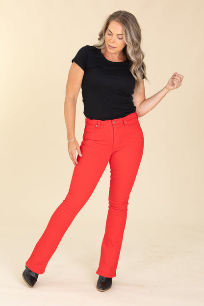 KanCan Red High Rise Bootcut Jeans