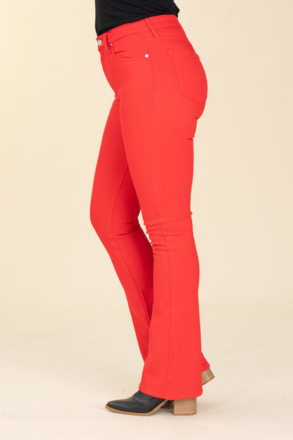KanCan Red High Rise Bootcut Jeans