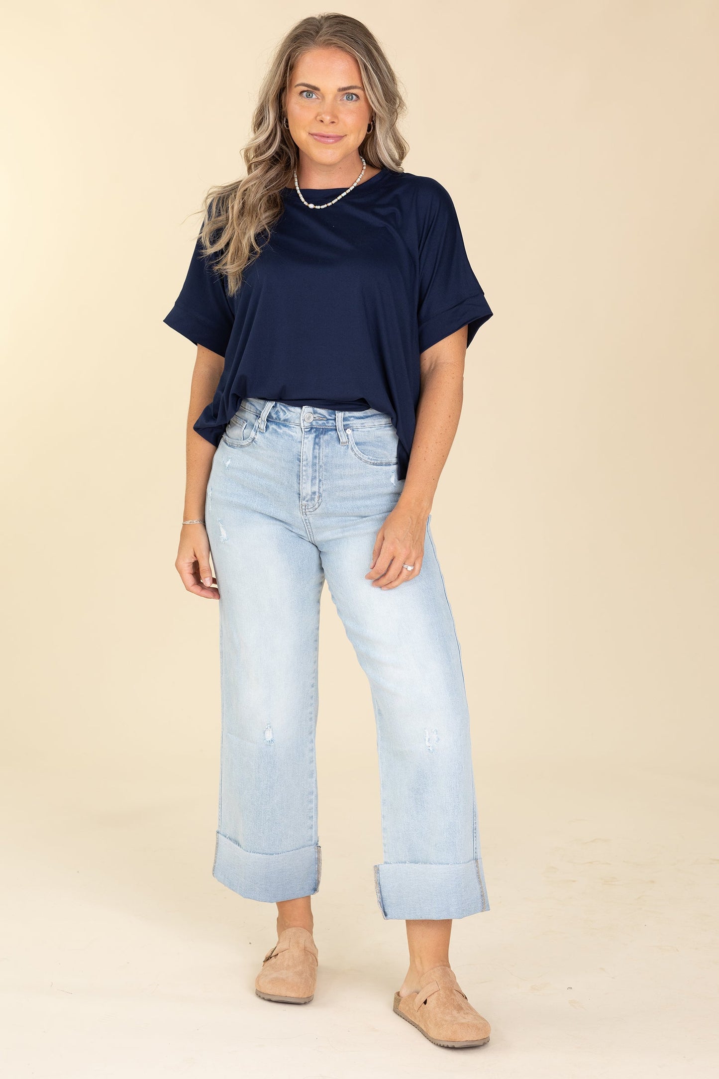 KanCan Light Wash 90s Cropped Wide Leg Jeans