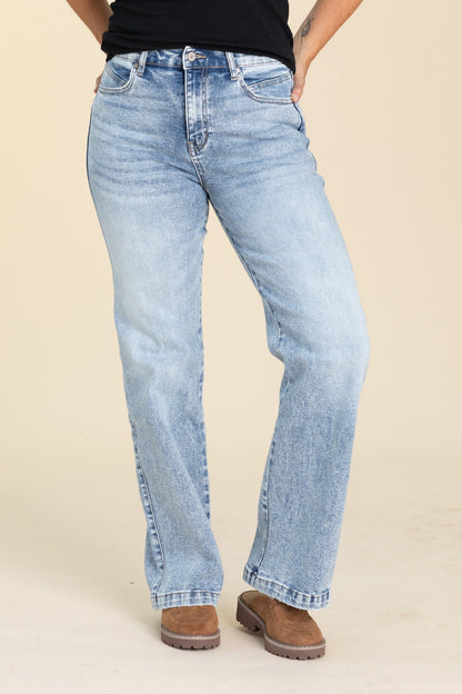 KanCan Bleached Light Wash 90s Flare Jeans