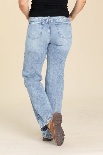 KanCan Bleached Light Wash 90s Flare Jeans