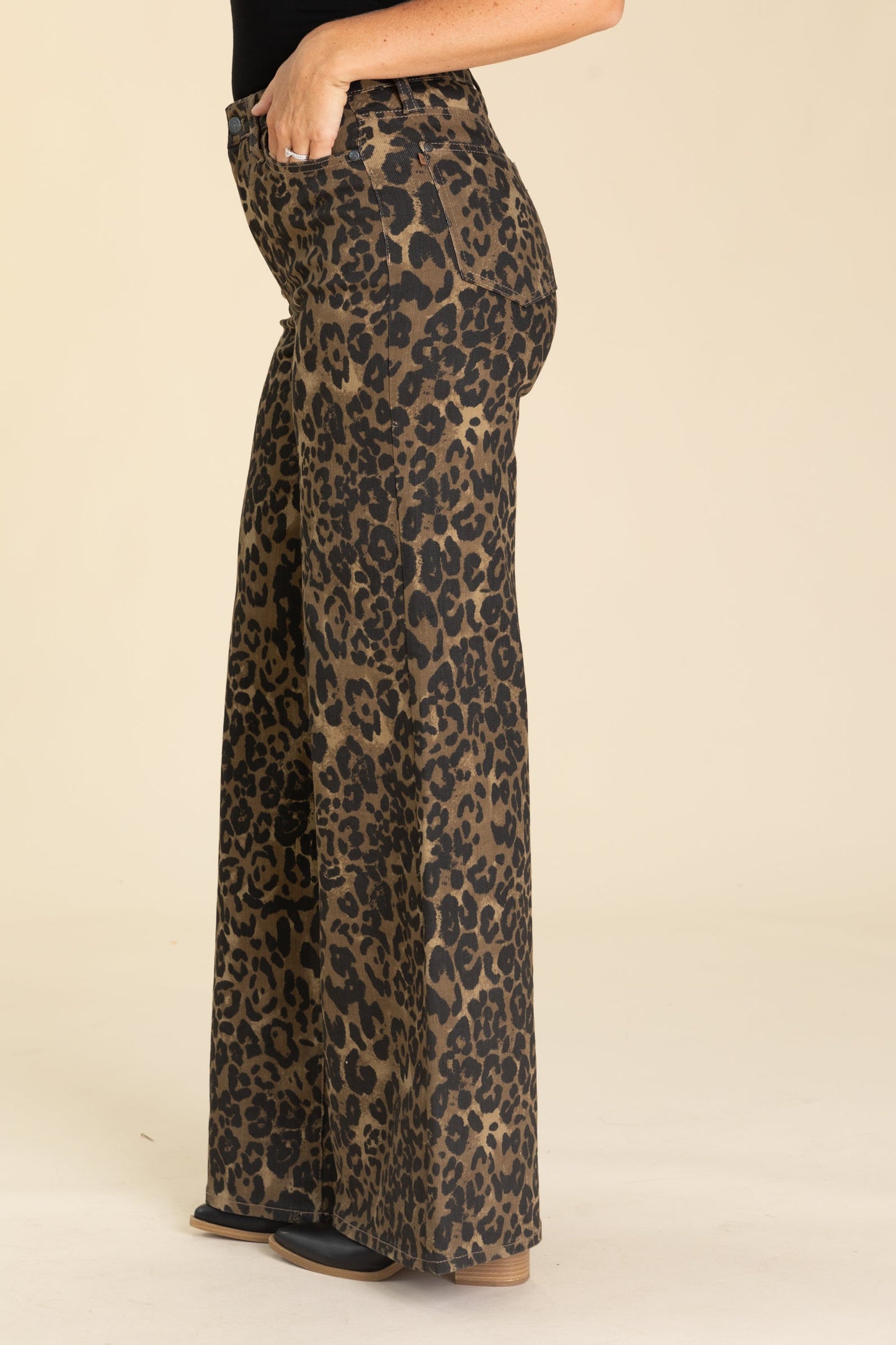 Judy Blue High Waist Retro Wide Leopard Jeans