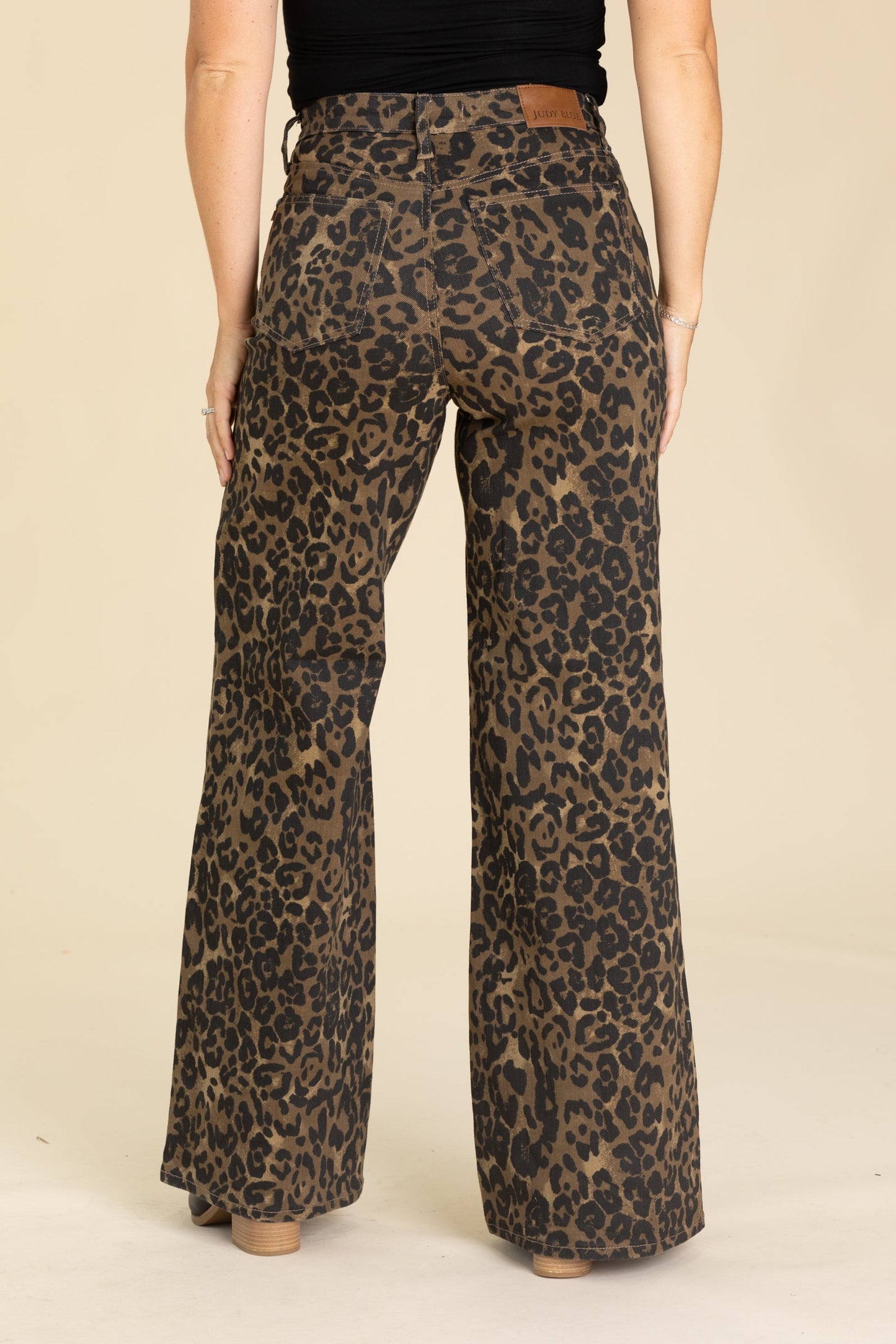 Judy Blue High Waist Retro Wide Leopard Jeans