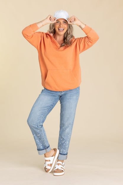 Judy Blue Bleach Splatter Single Cuff Jeans