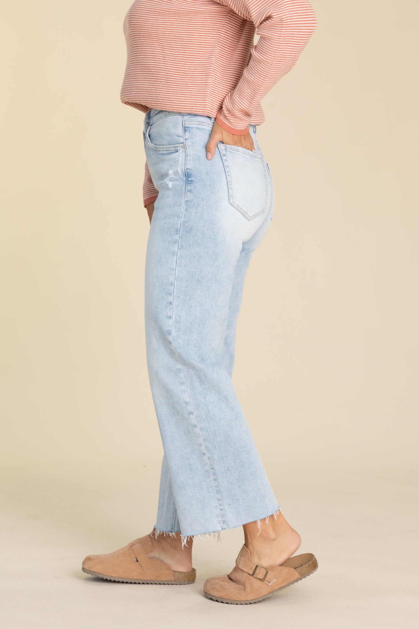 Mica Light Cloudy Wash High Wide Leg Jeans
