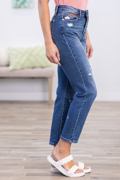 Judy Blue Rainbow Stitch Cropped Jeans