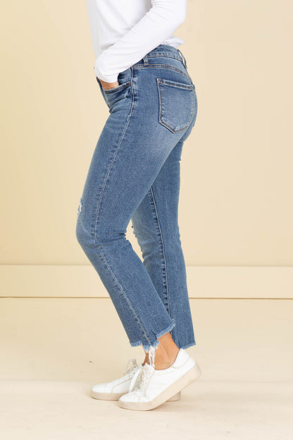 Lovervet Mid Rise Ankle Bootcut Jeans