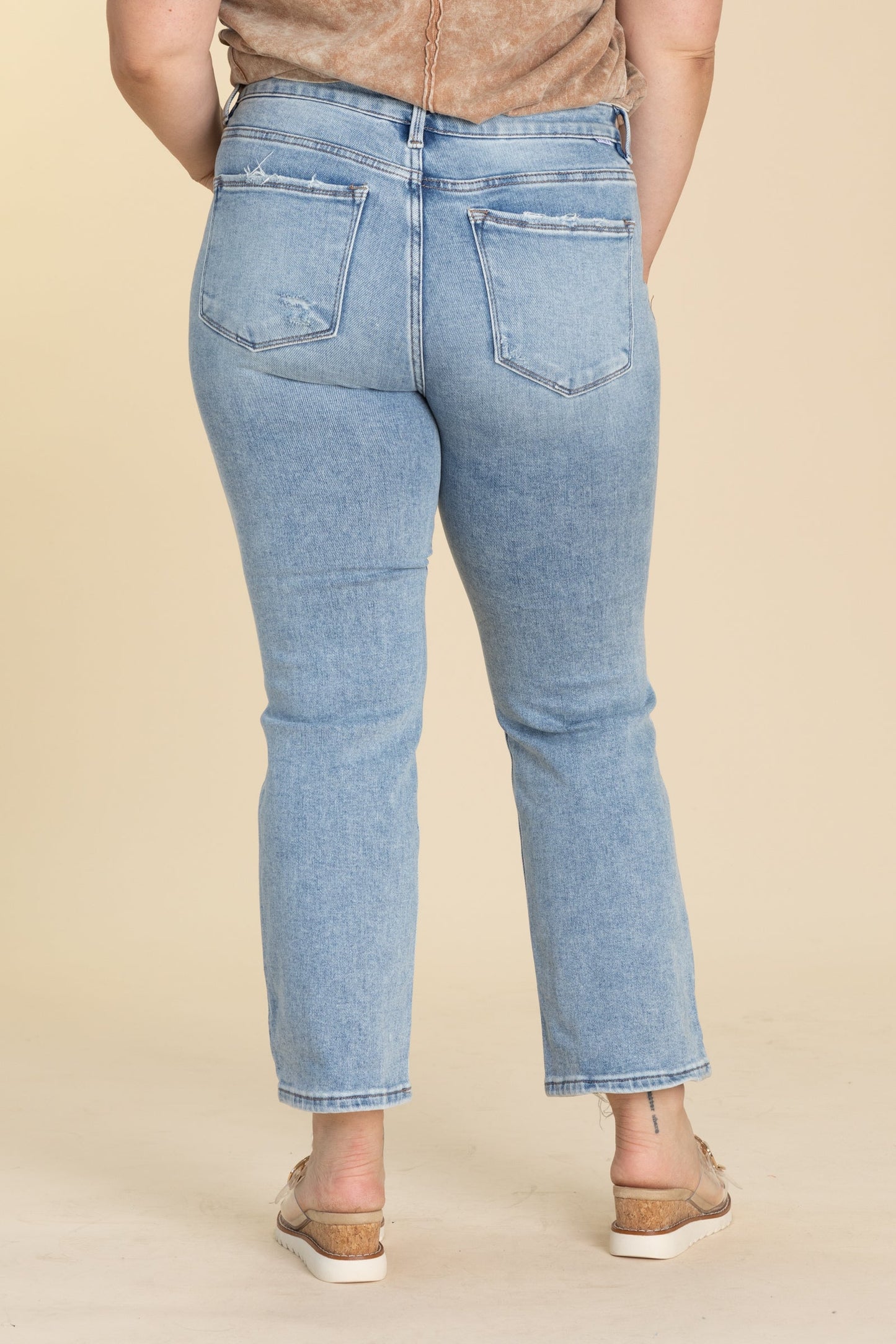 Risen Low Rise Crop Slim Straight Jeans