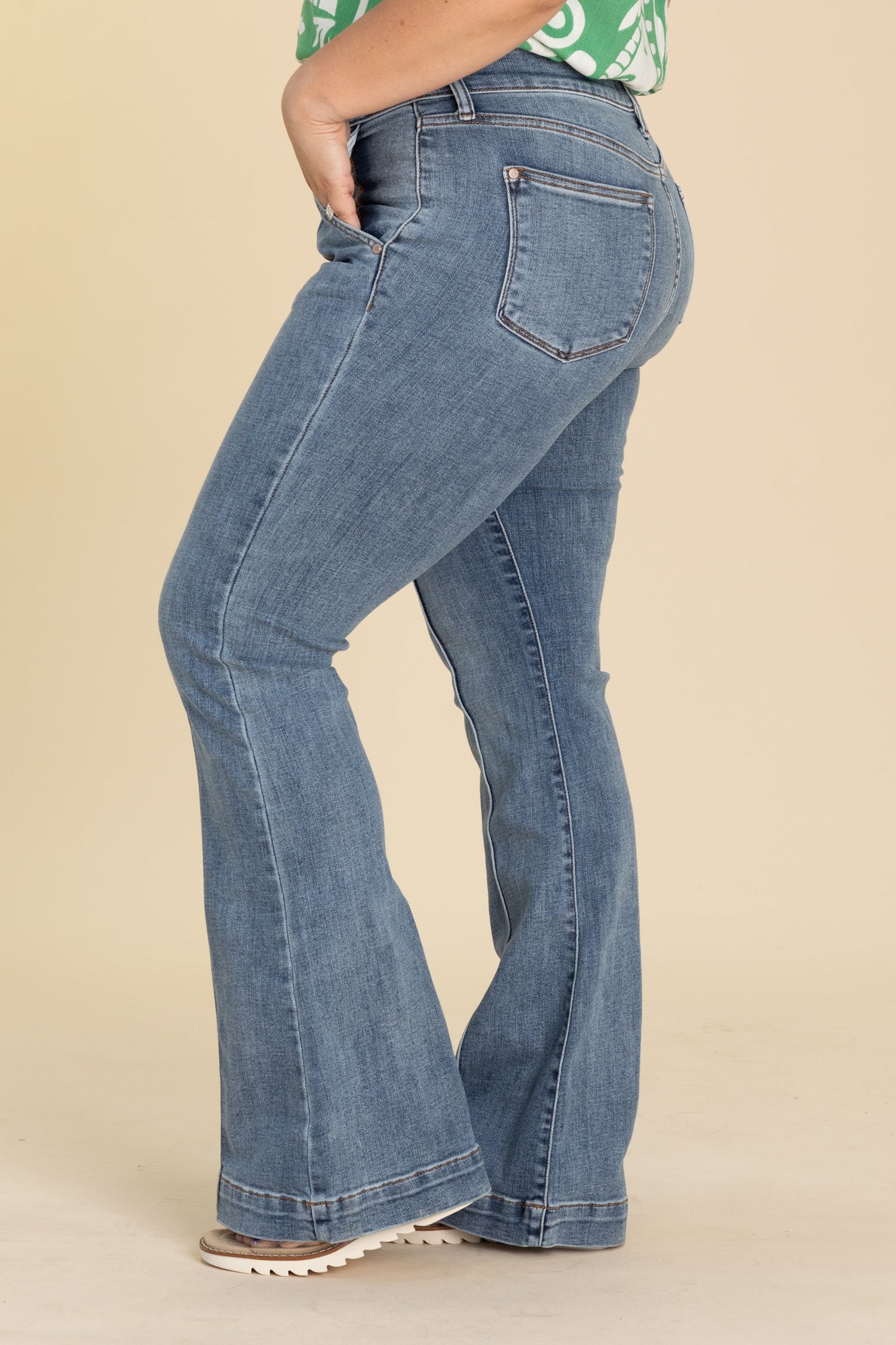 Judy Blue High Waist Trouser Flare Jeans