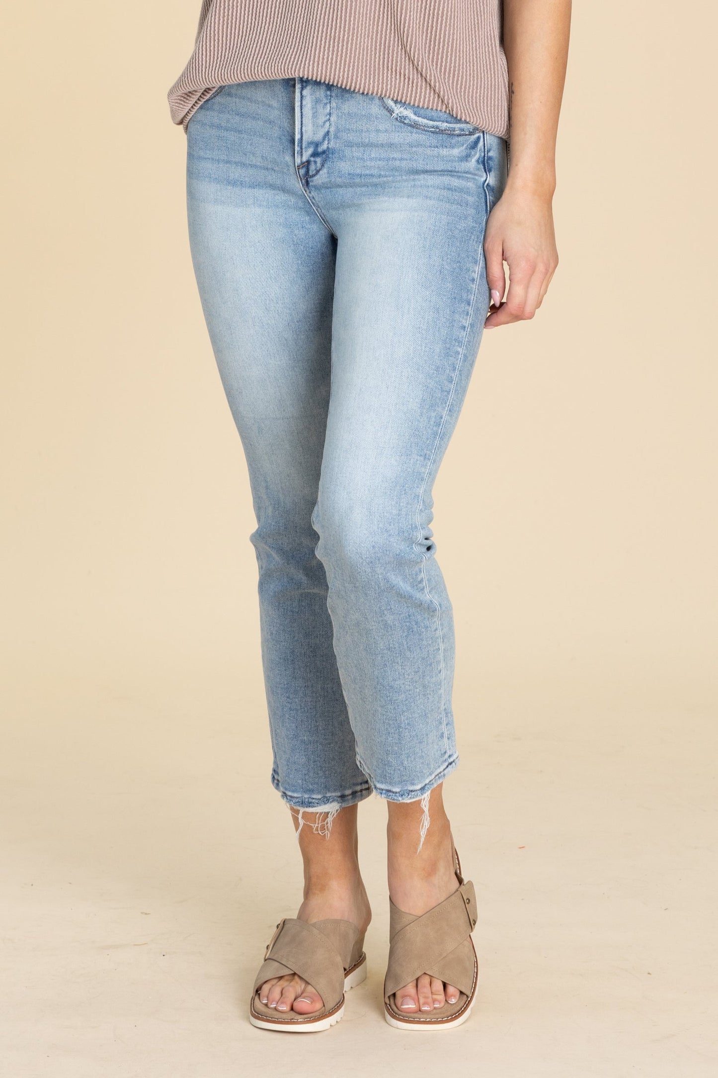 Risen Low Rise Crop Slim Straight Jeans