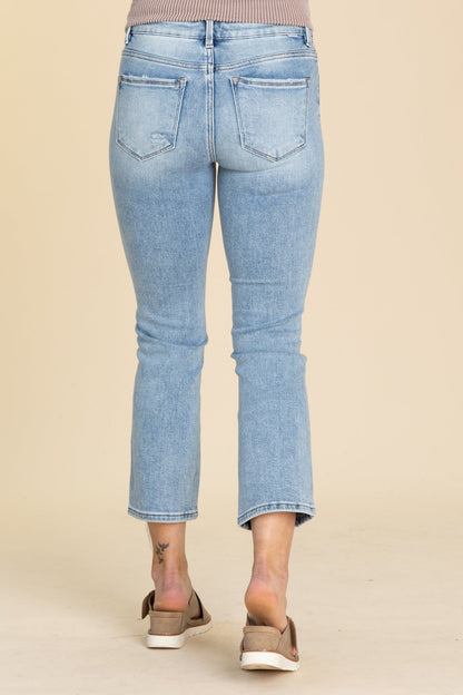 Risen Low Rise Crop Slim Straight Jeans