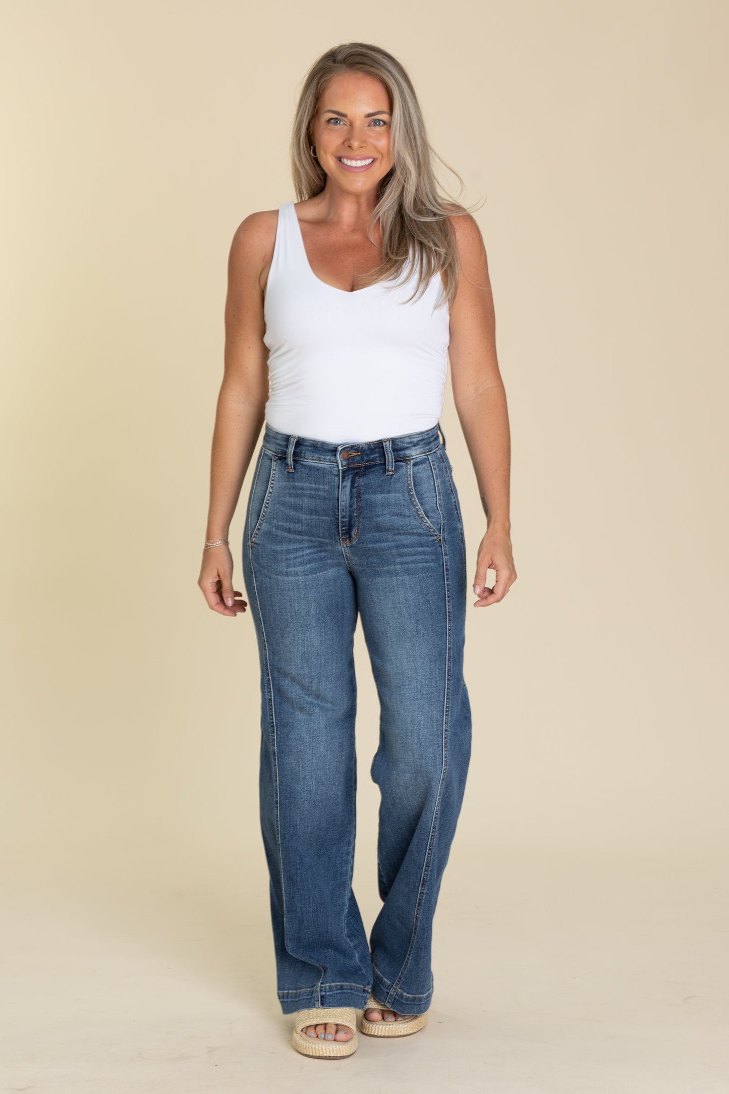 Judy Blue High Waist Trouser Wide Leg Jeans