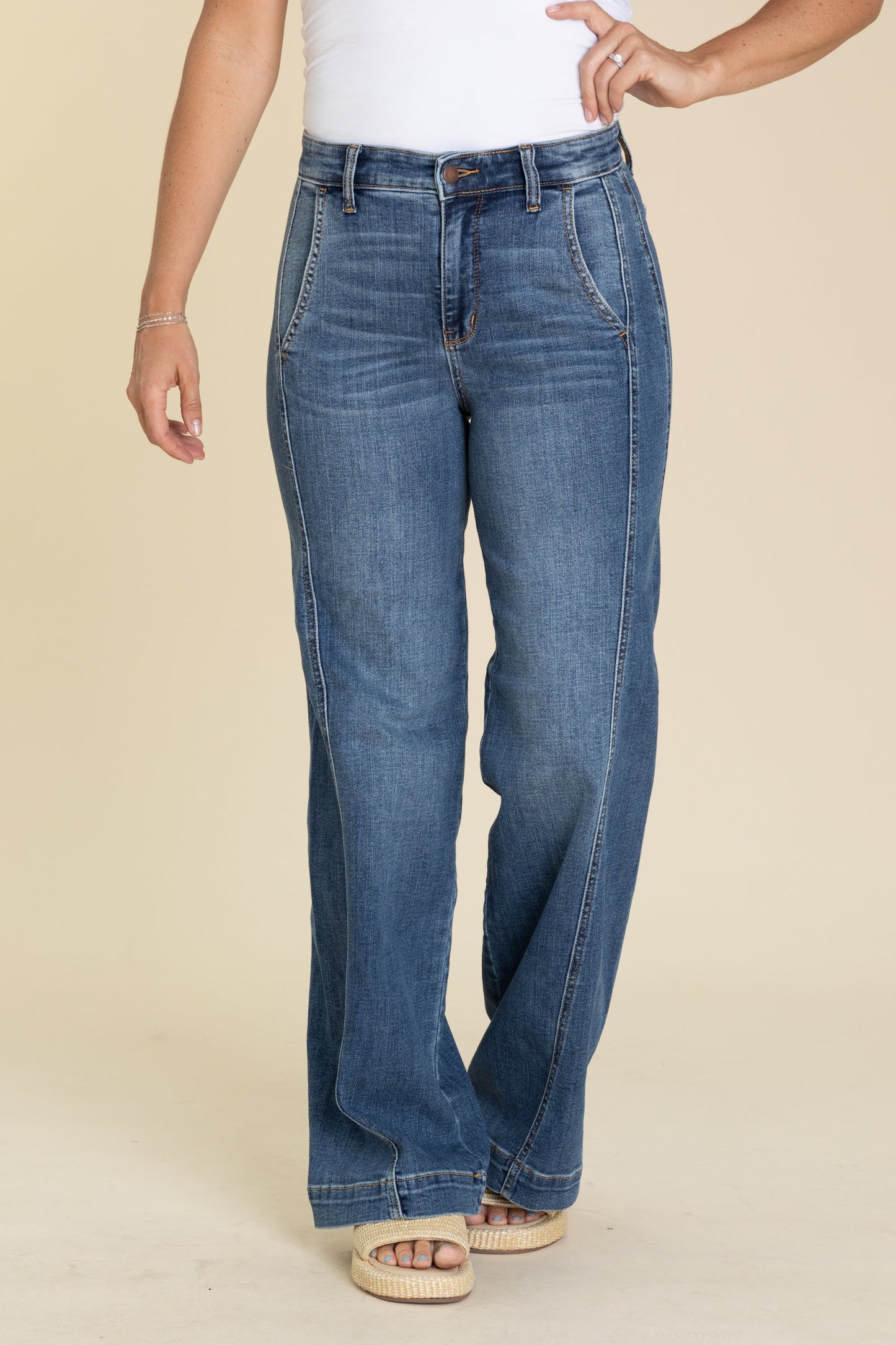 Judy Blue High Waist Trouser Wide Leg Jeans