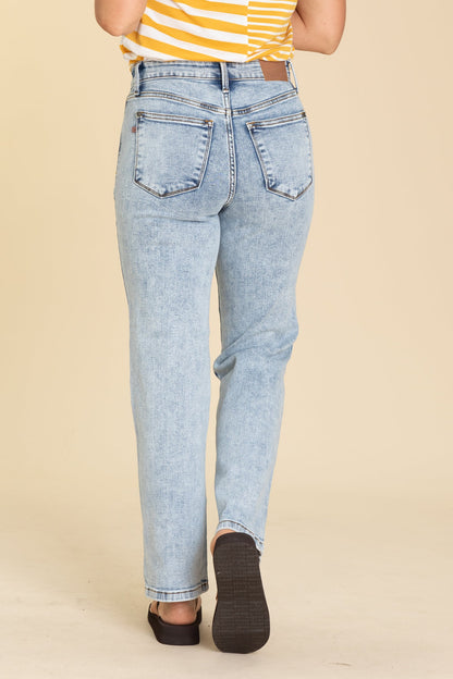 Judy Blue Light Stone Washed Straight Jeans