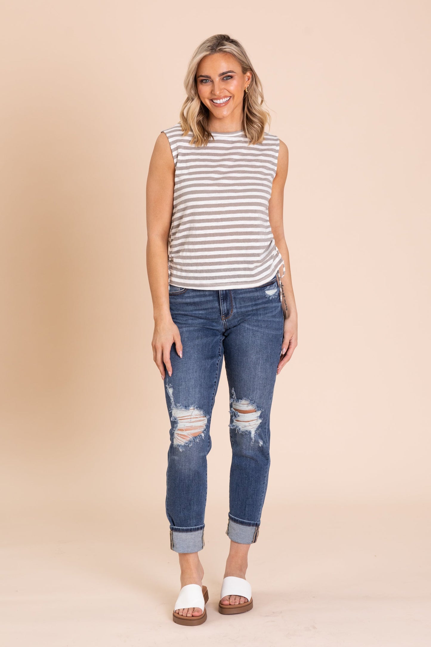 Judy Blue Boyfriend Fit Faux Cuff Jeans