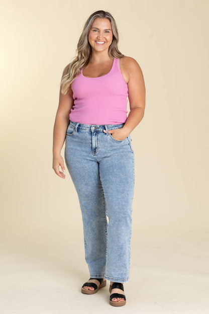 Judy Blue Light Stone Washed Straight Jeans