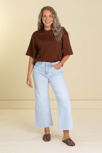 Vervet Light Wash High Rise Wide Leg Jeans