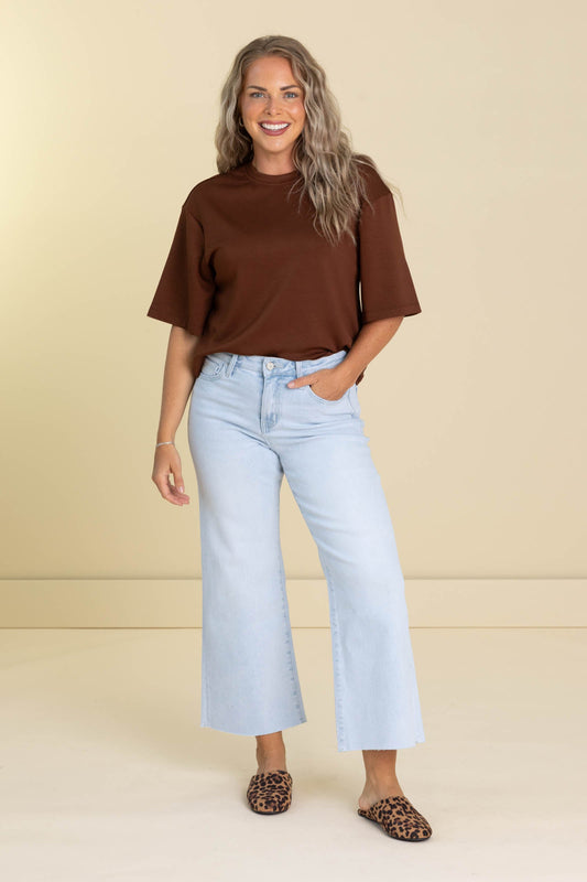 Vervet Light Wash High Rise Wide Leg Jeans