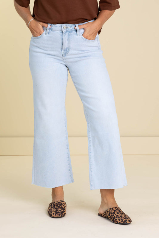 Vervet Light Wash High Rise Wide Leg Jeans