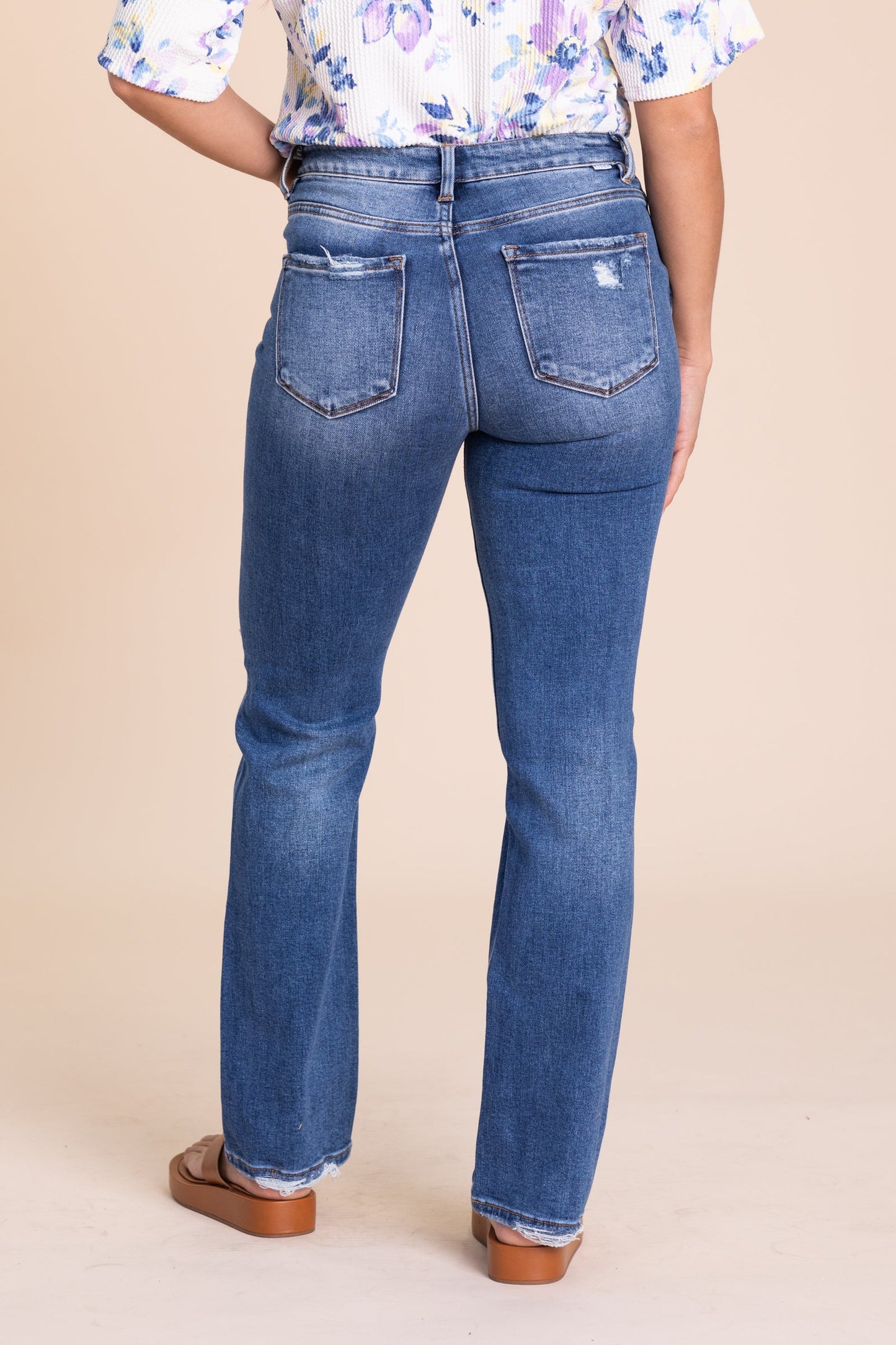 Risen High Rise Ankle Straight Jeans