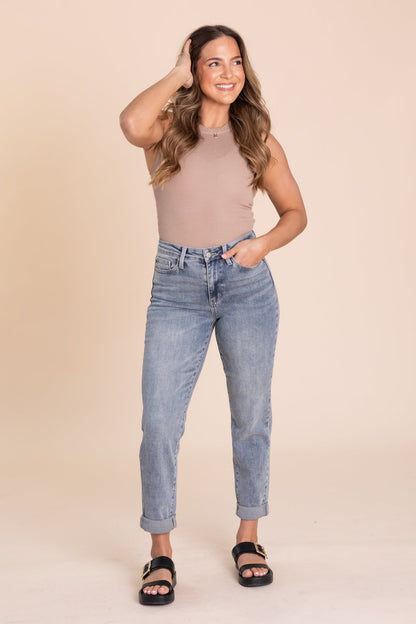 Judy Blue Vintage Wash Double Roll Cuff Jeans