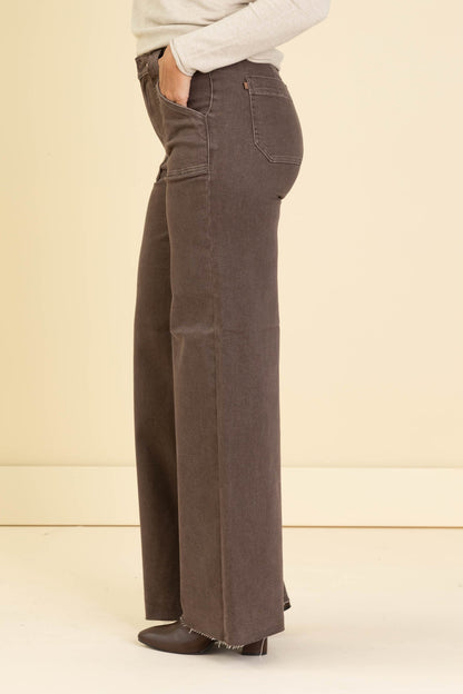 Judy Blue Brown Retro Wide Jeans