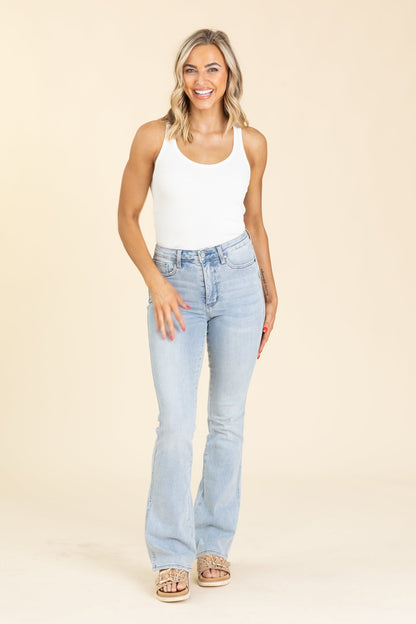 Judy Blue Light Wash 3 Inseam Bootcut Jeans