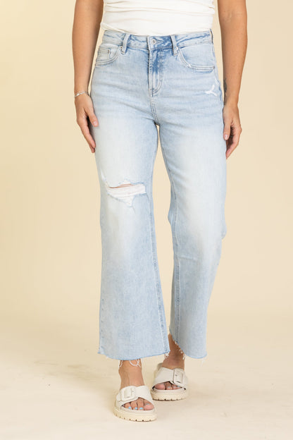 Mica Light Cloudy Wash High Wide Leg Jeans