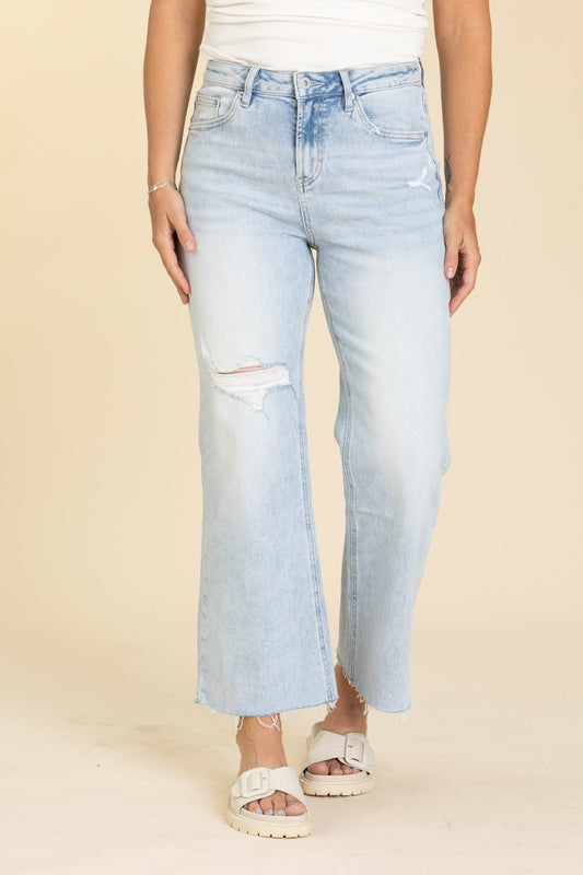 Mica Light Cloudy Wash High Wide Leg Jeans
