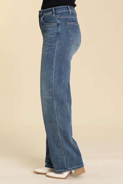 Mica Dark Wash Super High Straight Leg Jeans