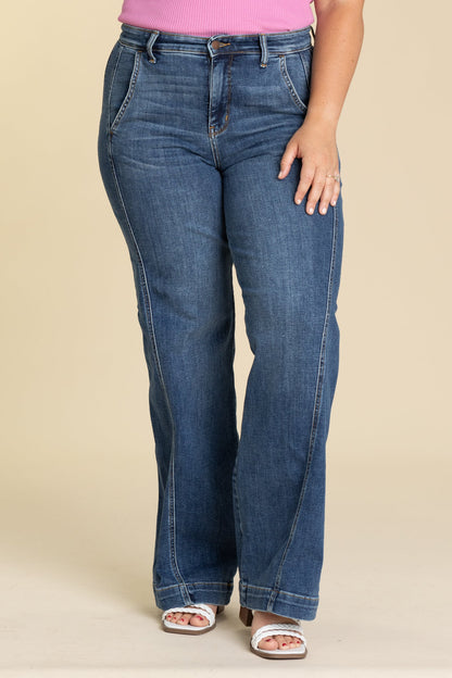 Judy Blue High Waist Trouser Wide Leg Jeans