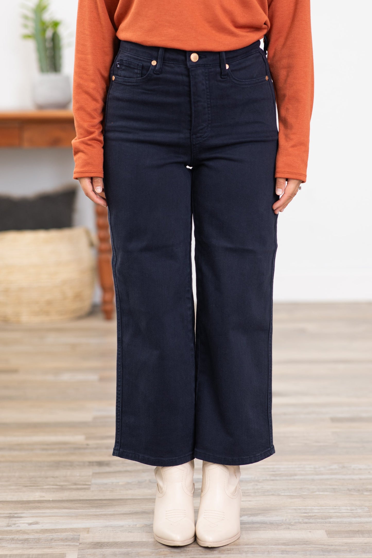 Judy Blue Navy Wide Leg Tummy Control Jeans