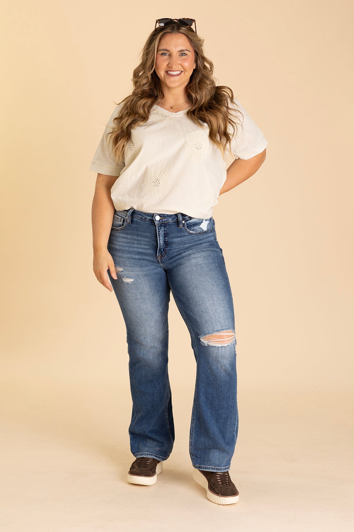 Risen High Rise Ankle Straight Jeans