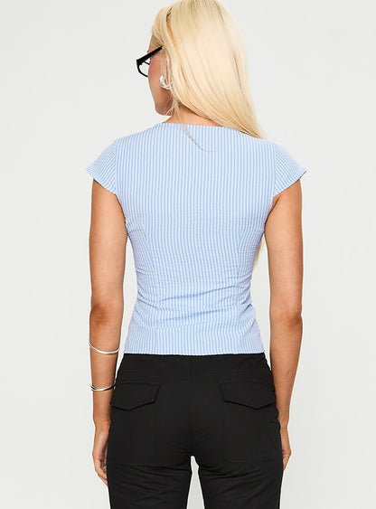 Indulgence Corset Top Blue Stripe