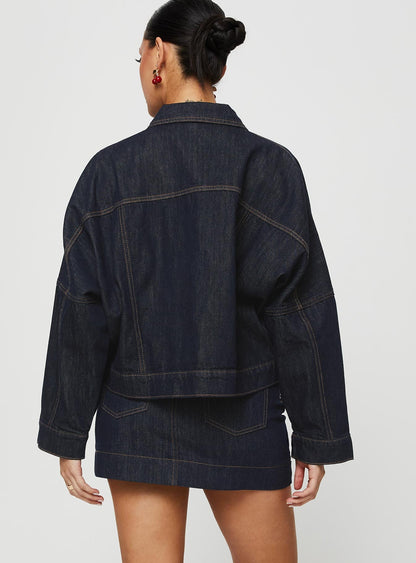 Hughes Mini Skirt Dark Wash Denim Petite