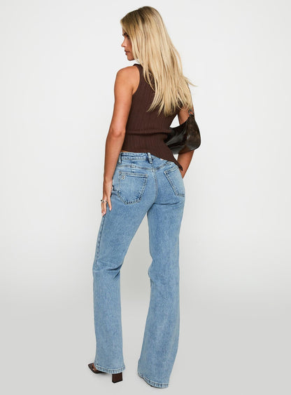 Magic Mirror Mid Rise Bootleg Jeans Ice Wash Petite