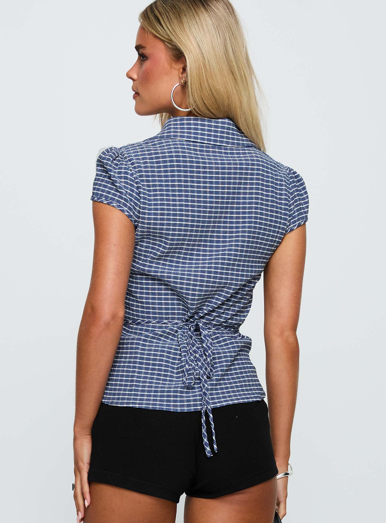 Arianwyn Short Sleeve Shirt Navy Check
