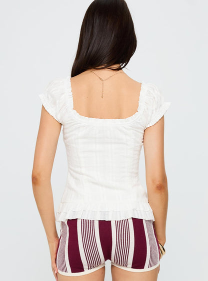 Suiter Frill Detail Top White